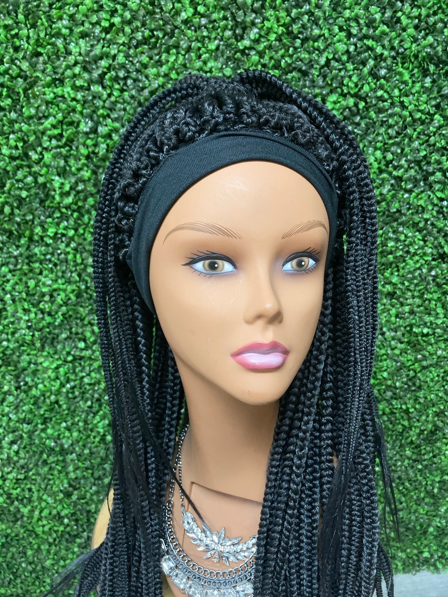 Braided hot wig half up half down