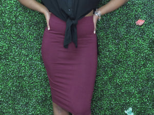 BERRY BASIC PENCIL SKIRT